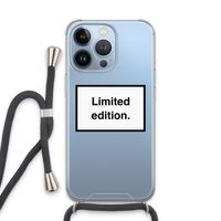 Limited edition: iPhone 13 Pro Transparant Hoesje met koord