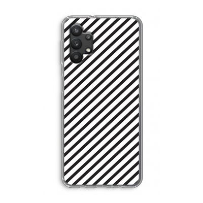 Strepen zwart-wit: Samsung Galaxy A32 5G Transparant Hoesje