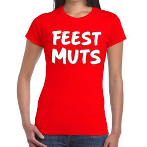 Feestmuts fun t-shirt rood dames