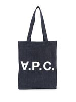 A.P.C. sac cabas en denim à logo - Bleu - thumbnail