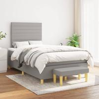 Boxspring met matras stof lichtgrijs 120x200 cm