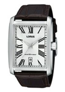 Lorus horlogeband VJ42-X068 Leder Bruin + bruin stiksel