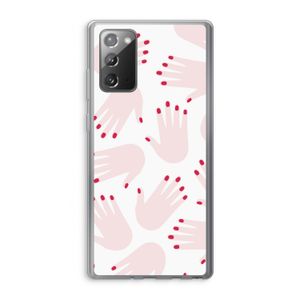 Hands pink: Samsung Galaxy Note 20 / Note 20 5G Transparant Hoesje