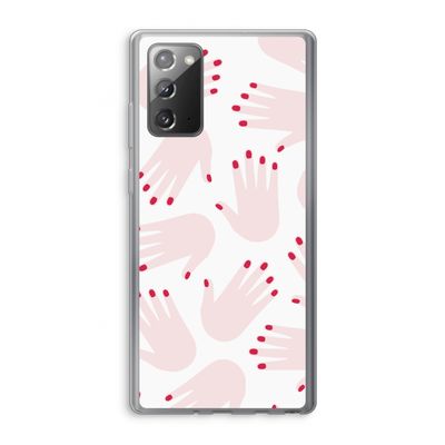 Hands pink: Samsung Galaxy Note 20 / Note 20 5G Transparant Hoesje