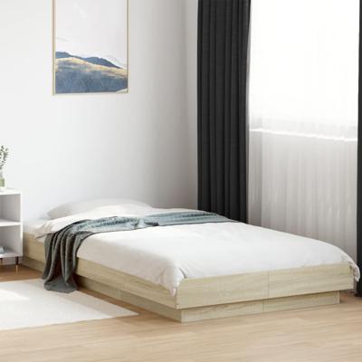 Bedframe met LED-verlichting sonoma eikenkleurig 90x190 cm