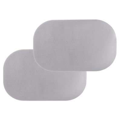 Set van 12x stuks rechthoekige placemats Nina grijs PVC 44 x 28 cm