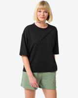 HEMA Dames T-shirt Oversized Zwart (zwart)