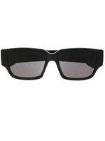 Alexander McQueen Eyewear lunettes de soleil carrées à imprimé Graffiti - Black-black-grey