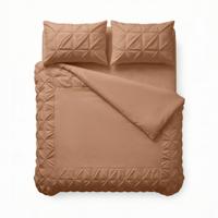 Sleeptime Border Pintuck Mocha Moose 200 x 200/220 cm