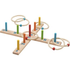 Goki Hoopla game with 6 sisal rings