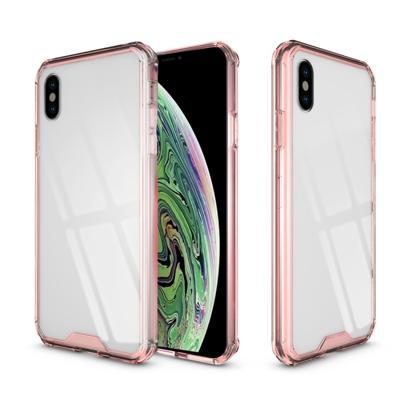 Acryl + TPU schokbestendig transparante Armor Case voor iPhone XS Max (magenta) Acryl + TPU schokbestendig transparante Armor Case voor iPhone XS Max (magenta)