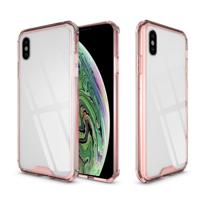 Acryl + TPU schokbestendig transparante Armor Case voor iPhone XS Max (magenta)