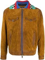 DSQUARED2 veste en daim à col en maille - Marron