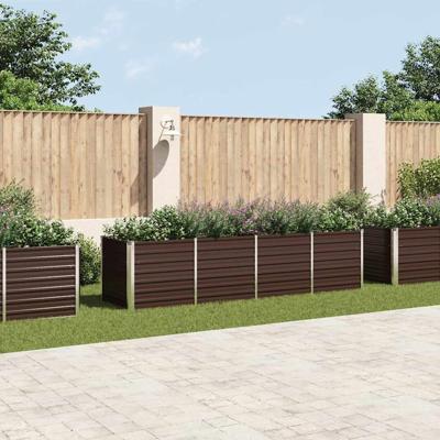 Plantenbak verhoogd 320x80x77 cm gegalvaniseerd staal bruin