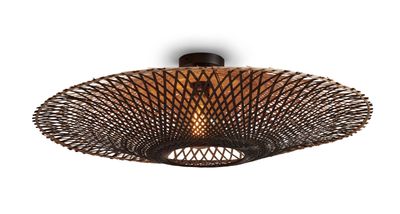 GOOD&MOJO Plafondlamp 'Kalimantan' Bamboe, 87cm, kleur Zwart/Naturel