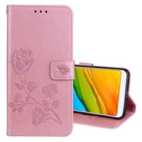 Voor Xiaomi Redmi 5 plus Rose reliëf horizontale Flip milieu PU lederen draagtas met houder & kaartsleuven & portemonnee (Rose goud)