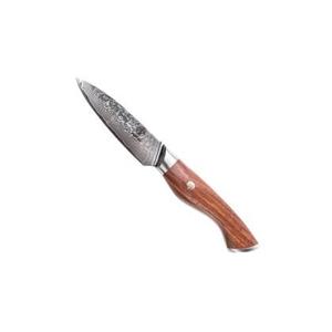 Homizu Baranoki officemes - 9cm - VG-10 damascus mes|rozenhout - bruin