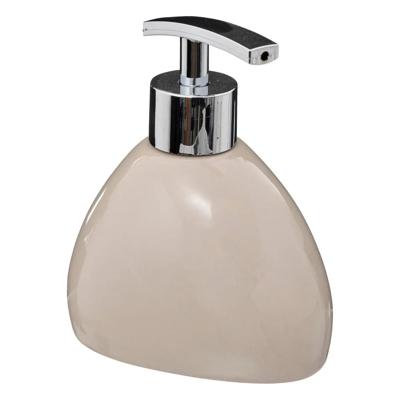 5Five Zeeppompje/dispenser - keramiek - beige - 300 ml - navulbaar - toilet/badkamer/keuken