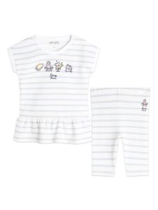 Kenzo Kids robe-polo en coton à rayures - Tons neutres