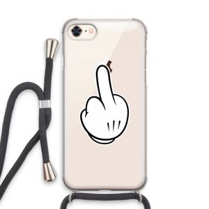 Middle finger black: iPhone 8 Transparant Hoesje met koord