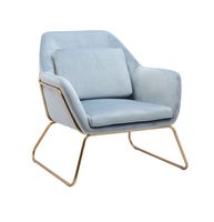 Fauteuil Luzia Blauw + Goud frame - thumbnail