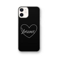 Forever heart black: iPhone 12 Transparant Hoesje