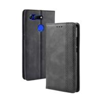 Magnetische gesp retro textuur horizontale flip lederen geval voor Huawei Honor View 20 met houder & kaart slots & portemonnee (zwart)