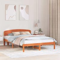 Bedframe met hoofdeinde Bruin 140 x 200 cm Massief grenenhout