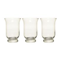 Set van 3x stuks kelk vaas/vazen van glas 19,5 cm