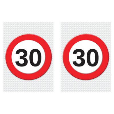 Verjaardag deurposter - 2x - 30 jaar - stopbord - 59 x 84 cm - leeftijd feestartikelen