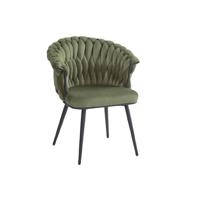 Stoel DKD Home Decor Zwart Groen Fluweel Metaal 66 x 60 x 84 cm