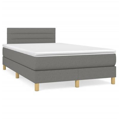 Boxspring met matras stof donkergrijs 120x190 cm