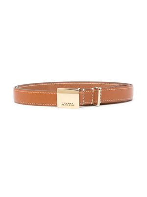 ISABEL MARANT ceinture en cuir Lowell à boucle gravée - Marron