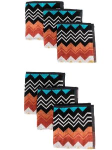 Missoni Home lot de 6 serviettes à motif zigzag - Noir