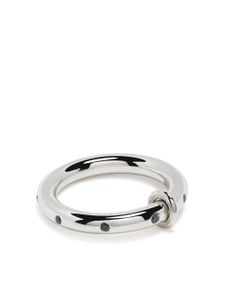 Spinelli Kilcollin bague Ovio Noir pavée de diamants - Argent