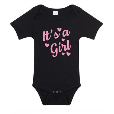 Its a girl gender reveal baby rompertje zwart meisjes