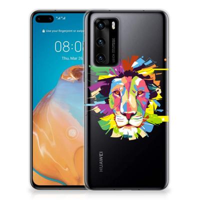 Huawei P40 Telefoonhoesje met Naam Lion Color Huawei P40 Telefoonhoesje met Naam Lion Color