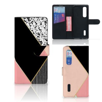 OPPO Find X2 Pro | Book Case | Zwart Roze Vormen