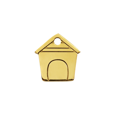 Dog House koperen dierenpenning small/klein 2 cm x 2,09 cm - Reddingo