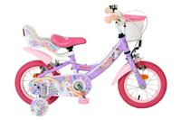 Volare unicorn kinderfiets - meisjes - 12 inch - paars - twee handremmen