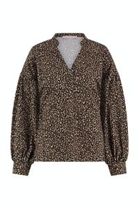 Studio Anneloes Julia Leopard Top 09099 T-shirt Lange Mouw 2384 Bronze/camel