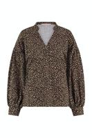 Studio Anneloes Julia Leopard Top 09099 T-shirt Lange Mouw 2384 Bronze/camel