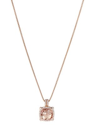 David Yurman collier Châtelaine en or rose 18ct serti de diamants et de morganite