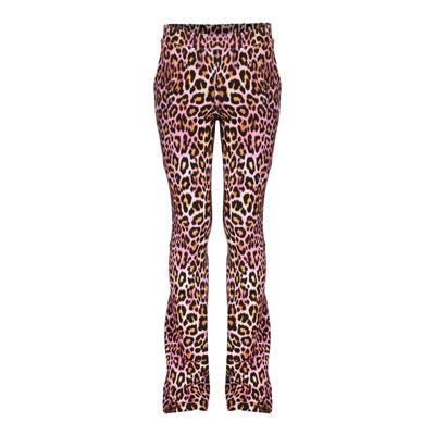 Geisha winter flare legging - roze/zwart - panter