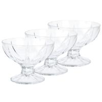 Ijs/sorbet coupes - 6x - op voet - 200 ml - glas - ijsschaaltjes - ijscoupe glazen