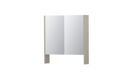 INK SPK3 spiegelkast met 2 dubbel gespiegelde deuren, open planchet, stopcontact en schakelaar 70 x 14 x 74 cm, krijt wit - thumbnail