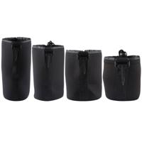 4 stuks neopreen SLR camera lens draagtas zak zakje met karabijnhaak grootte: 10x22cm 10x14cm 10x18cm 8x10cm