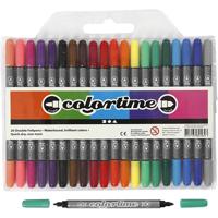 Colortime Dubbelzijdige stiften - basiskleuren, 20st.