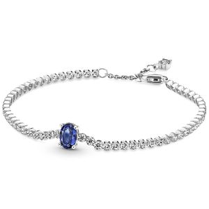 Pandora 590039C01 Armband Sparkling Pave Tennis zilver-zirconia-kristal wit-blauw (1) 16 cm