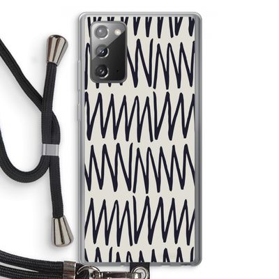 Marrakech Zigzag: Samsung Galaxy Note 20 / Note 20 5G Transparant Hoesje met koord